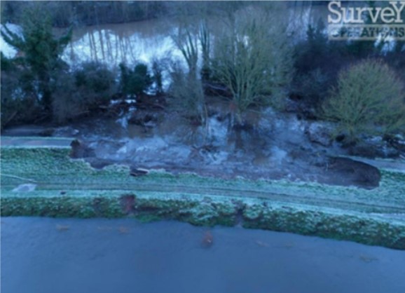 Aerial photo of embankment breach - supporting image