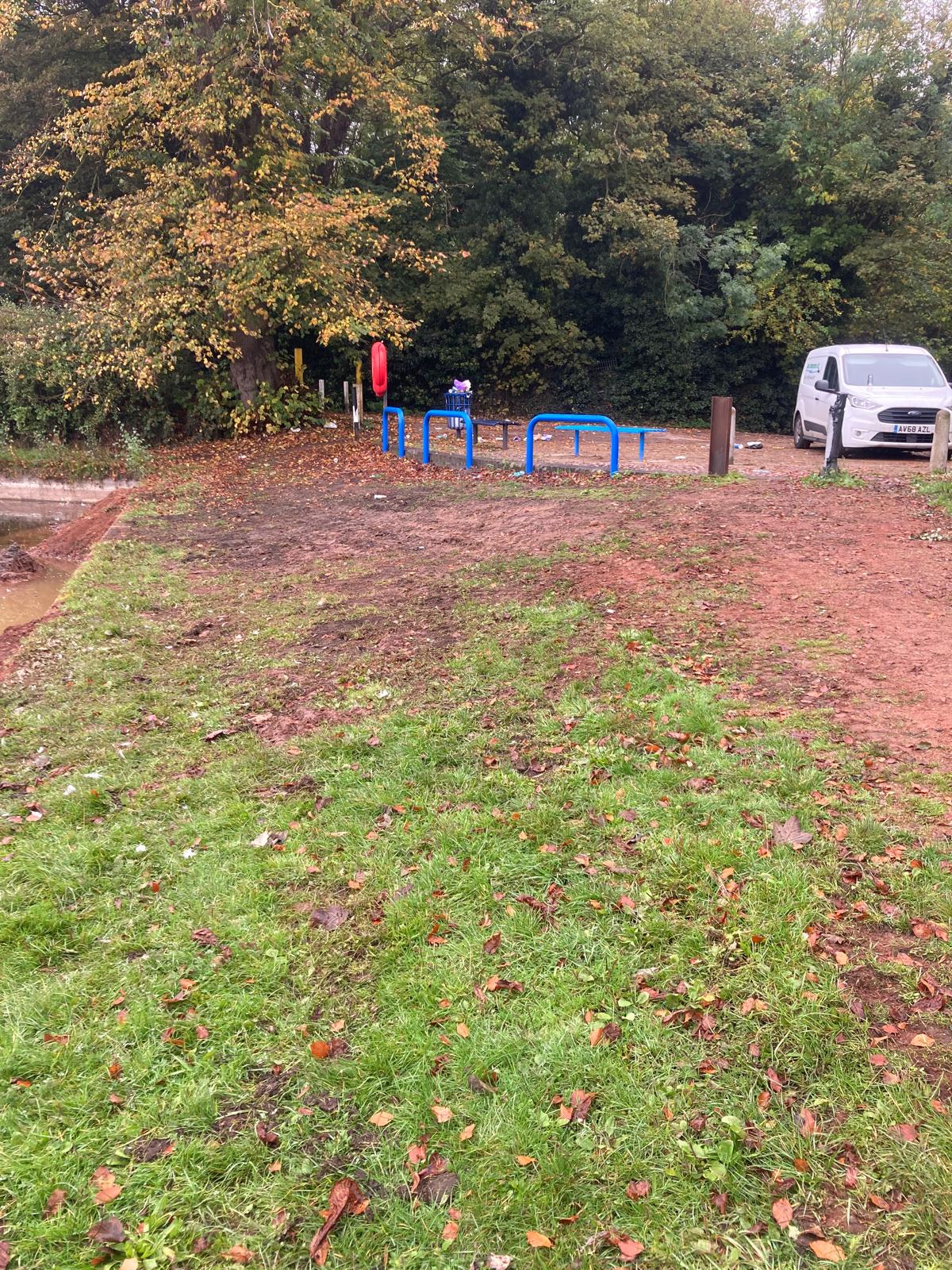 Photo showing excavated section of wall foundation and the void found - supporting image