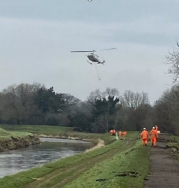 Aerial photo of embankment breach - supporting image